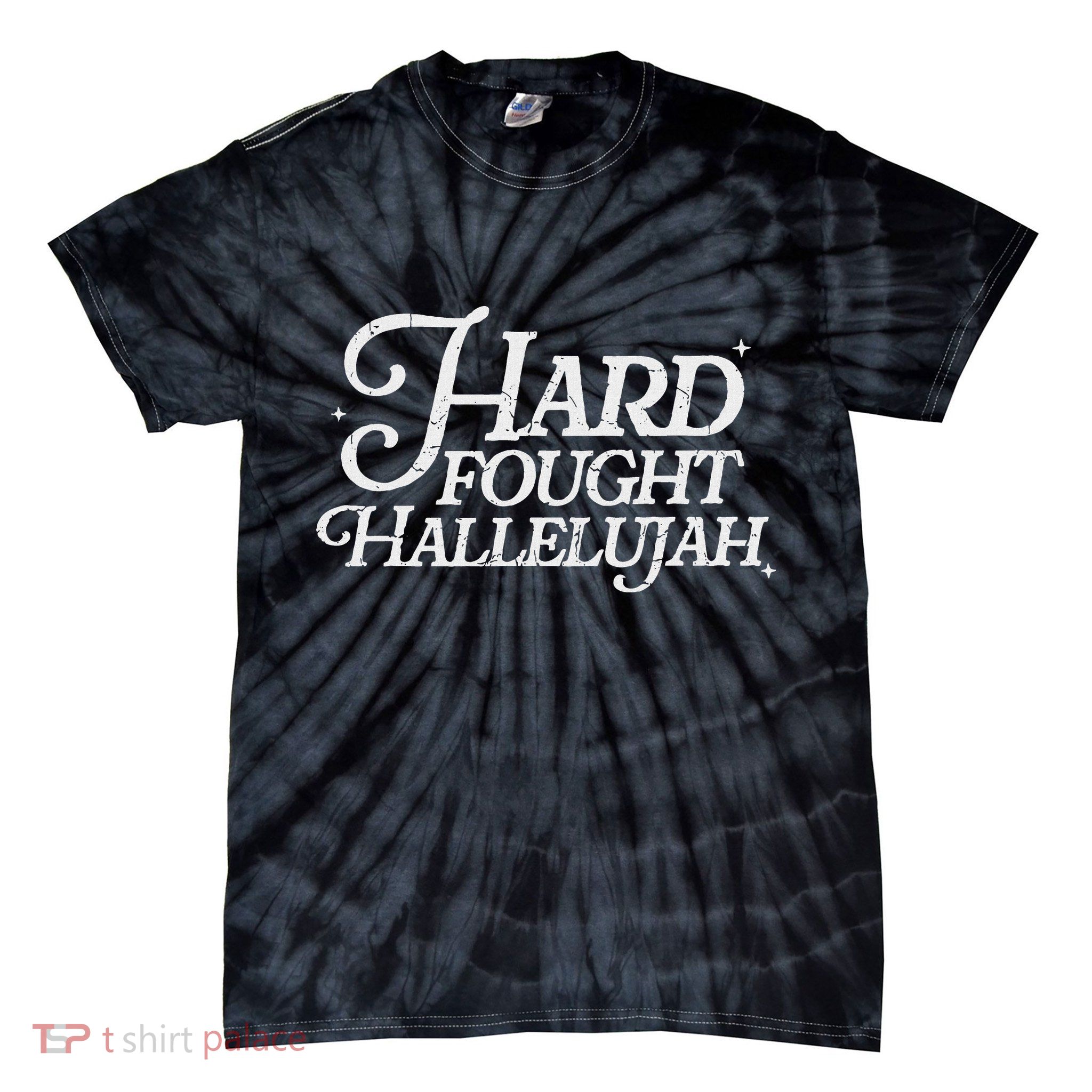 Retro Hard Fought Hallelujah Bible Verse Christian Jesus Tie-Dye T-Shirt