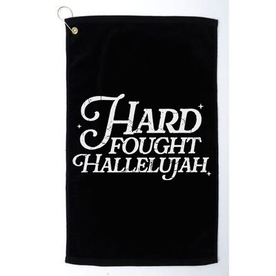 Retro Hard Fought Hallelujah Bible Verse Christian Jesus Golf Towel