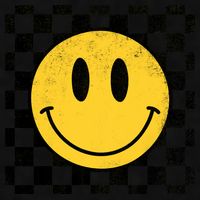 Retro Happy Face 70s Distressed Checkered Pattern Smile Face Ladies PosiCharge Tri-Blend Wicking Tank