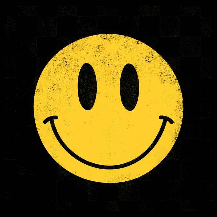 Retro Happy Face 70s Distressed Checkered Pattern Smile Face Backpack
