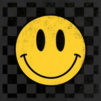 Retro Happy Face 70s Distressed Checkered Pattern Smile Face 25L Jumbo Tote