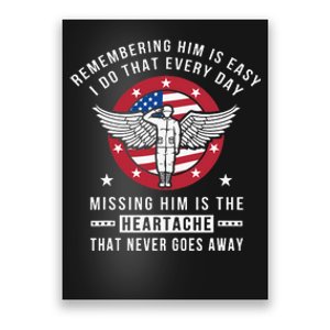 Remembering Him Fallen Hero Angel Soldier Poster