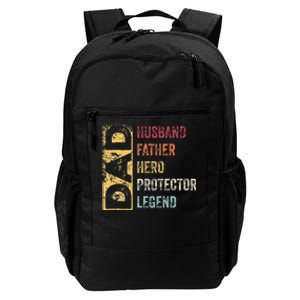 Retro Husband Father Hero Protector Legend Father Day Dad Daily Commute Backpack