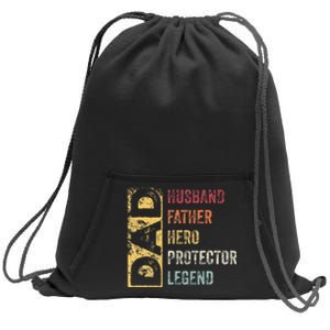 Retro Husband Father Hero Protector Legend Father Day Dad Sweatshirt Cinch Pack Bag