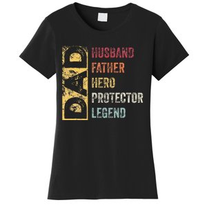 Retro Husband Father Hero Protector Legend Father Day Dad Women's T-Shirt