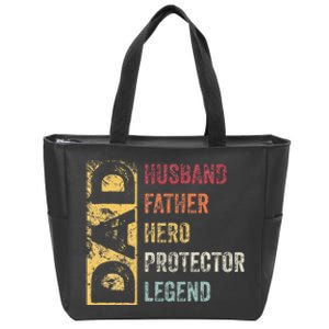 Retro Husband Father Hero Protector Legend Father Day Dad Zip Tote Bag