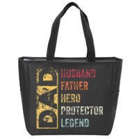 Retro Husband Father Hero Protector Legend Father Day Dad Zip Tote Bag