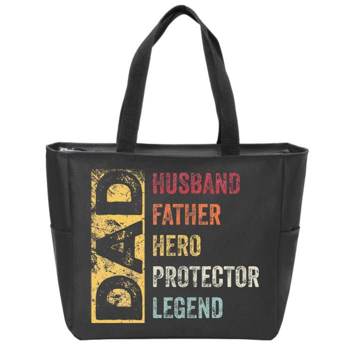 Retro Husband Father Hero Protector Legend Father Day Dad Zip Tote Bag