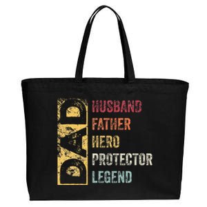 Retro Husband Father Hero Protector Legend Father Day Dad Cotton Canvas Jumbo Tote