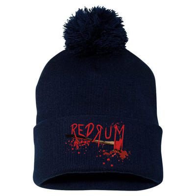 Redrum Horror Funny Graphic For All, Halloween Short Sleeve Pom Pom 12in Knit Beanie