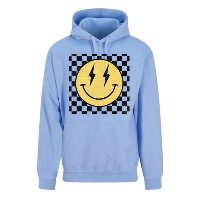 Retro Happy Face Checkered Pattern Smile Face Unisex Surf Hoodie