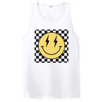 Retro Happy Face Checkered Pattern Smile Face PosiCharge Competitor Tank