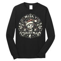 Retro Holiday Feline A Vintage Christmas Cat Long Sleeve Shirt