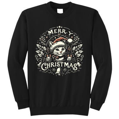 Retro Holiday Feline A Vintage Christmas Cat Sweatshirt