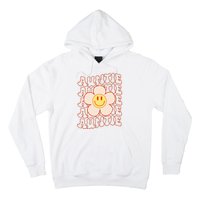 Retro Happy Face Aunt Auntie Groovy Daisy Flower Smile Face Hoodie