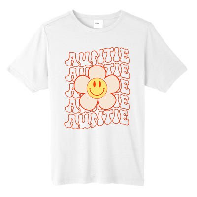 Retro Happy Face Aunt Auntie Groovy Daisy Flower Smile Face Tall Fusion ChromaSoft Performance T-Shirt