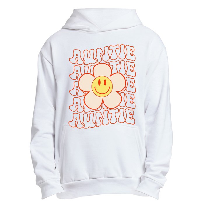 Retro Happy Face Aunt Auntie Groovy Daisy Flower Smile Face Urban Pullover Hoodie