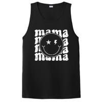 Retro Happy Face Mama Groovy Trendy New Mom Smile Face PosiCharge Competitor Tank