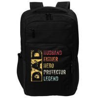 Retro Husband Father Hero Protector Legend Father Day Dad Impact Tech Backpack