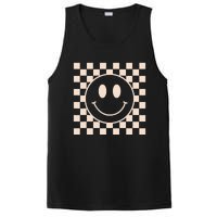 Retro Happy Face Checkered Pattern PosiCharge Competitor Tank