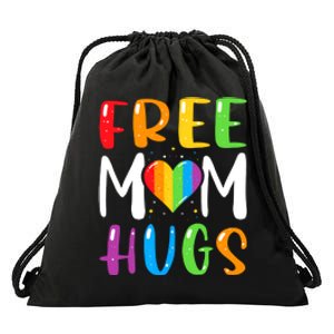 Rainbow Heart Free Mom Hugs Lgbt Pride Drawstring Bag