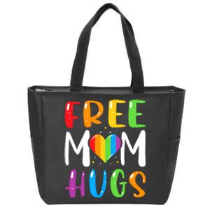 Rainbow Heart Free Mom Hugs Lgbt Pride Zip Tote Bag