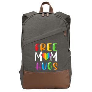 Rainbow Heart Free Mom Hugs Lgbt Pride Cotton Canvas Backpack