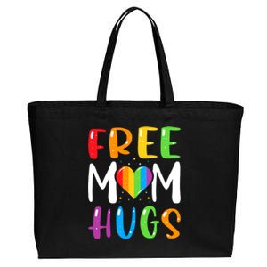 Rainbow Heart Free Mom Hugs Lgbt Pride Cotton Canvas Jumbo Tote