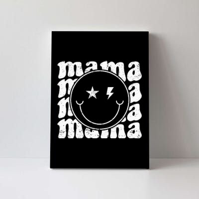 Retro Happy Face Mama Groovy Trendy New Mom Smile Face Canvas