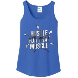 Retro Hustle For That Muscle Funny Workout Fitness Gym Funny Gift Ladies Essential Tank