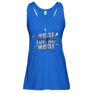 Retro Hustle For That Muscle Funny Workout Fitness Gym Funny Gift Ladies Essential Flowy Tank