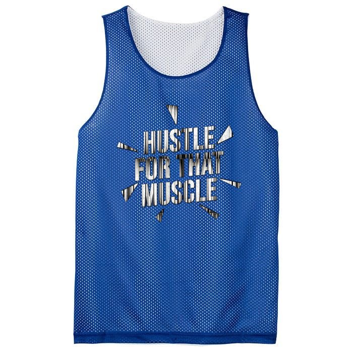 Retro Hustle For That Muscle Funny Workout Fitness Gym Funny Gift Mesh Reversible Basketball Jersey Tank