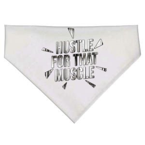 Retro Hustle For That Muscle Funny Workout Fitness Gym Funny Gift USA-Made Doggie Bandana