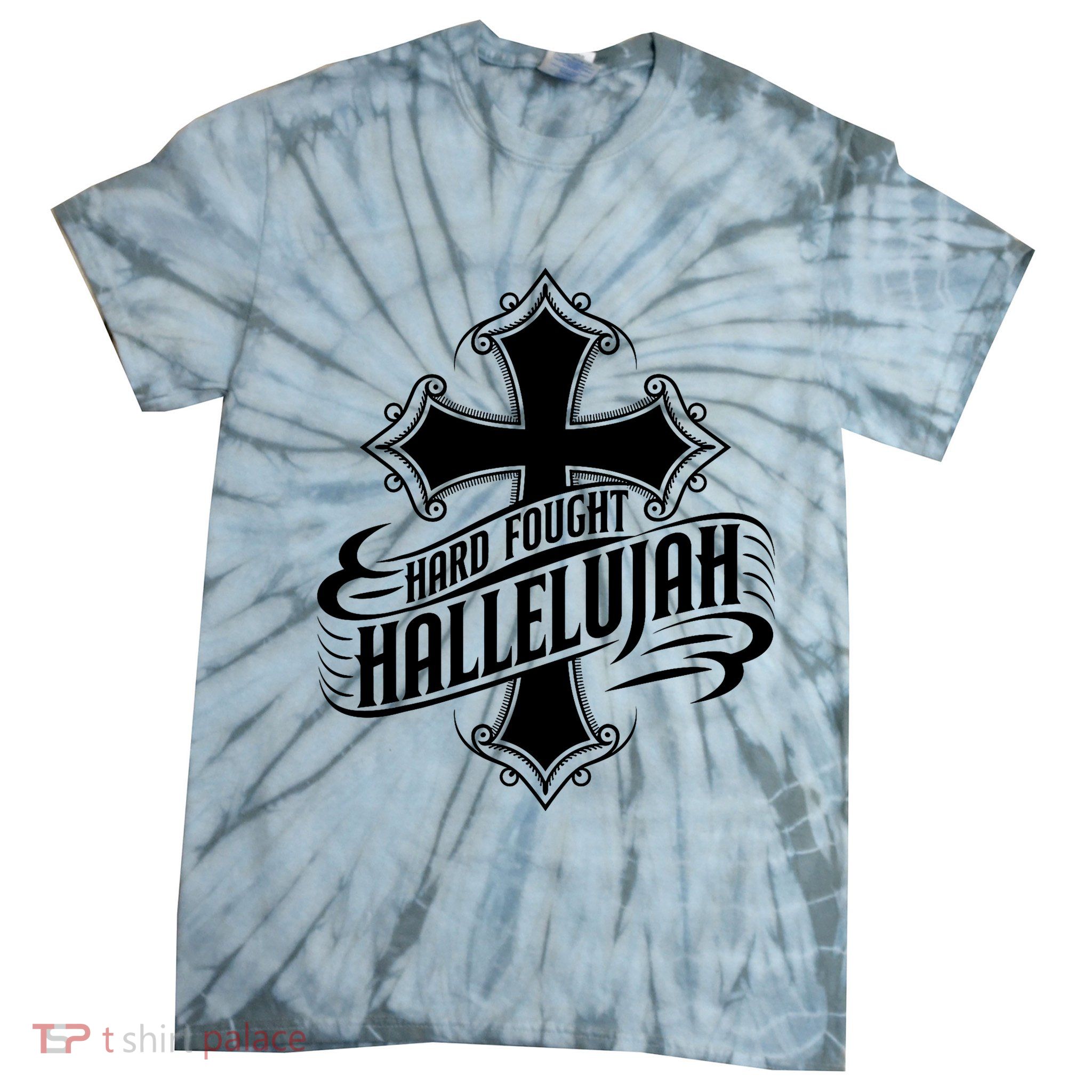 Retro Hard Fought Hallelujah Bible Verse Christian Jesus  Tie-Dye T-Shirt