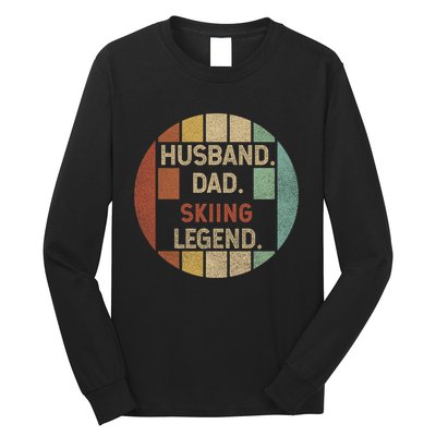 Retro Husband Father Skiing Legend Cute Gift For Dad Long Sleeve Shirt