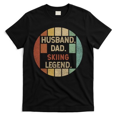 Retro Husband Father Skiing Legend Cute Gift For Dad T-Shirt