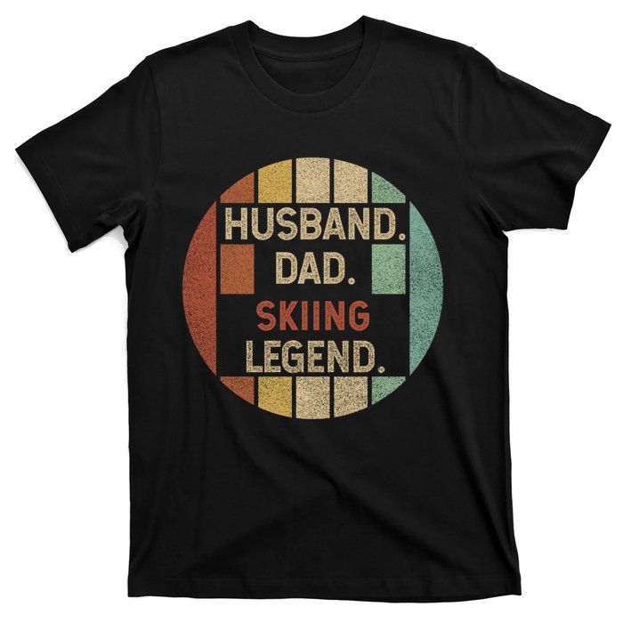 Retro Husband Father Skiing Legend Cute Gift For Dad T-Shirt