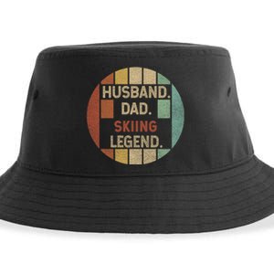 Retro Husband Father Skiing Legend Cute Gift For Dad Sustainable Bucket Hat