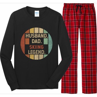 Retro Husband Father Skiing Legend Cute Gift For Dad Long Sleeve Pajama Set