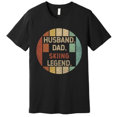 Retro Husband Father Skiing Legend Cute Gift For Dad Premium T-Shirt