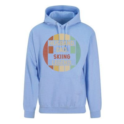 Retro Husband Father Skiing Legend Cute Gift For Dad Unisex Surf Hoodie