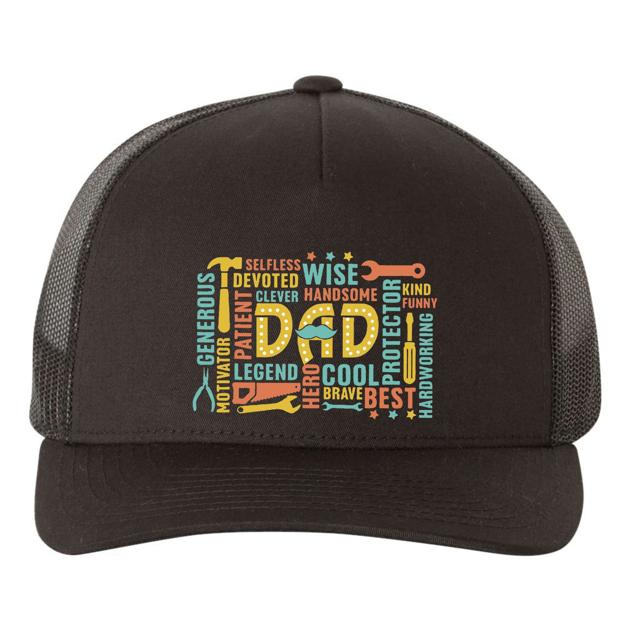Retro Happy FatherS Day Dad Tools Best Dad Ever Yupoong Adult 5-Panel Trucker Hat