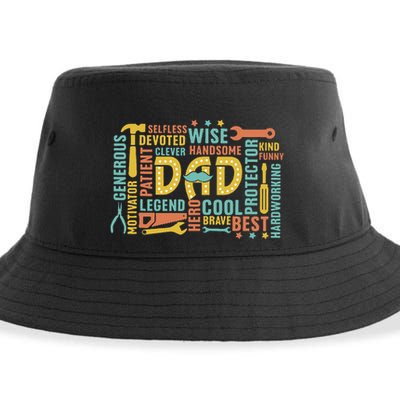 Retro Happy FatherS Day Dad Tools Best Dad Ever Sustainable Bucket Hat