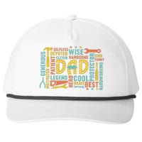 Retro Happy FatherS Day Dad Tools Best Dad Ever Snapback Five-Panel Rope Hat