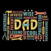 Retro Happy FatherS Day Dad Tools Best Dad Ever Drawstring Bag