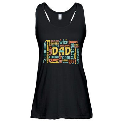 Retro Happy FatherS Day Dad Tools Best Dad Ever Ladies Essential Flowy Tank