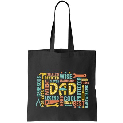 Retro Happy FatherS Day Dad Tools Best Dad Ever Bag