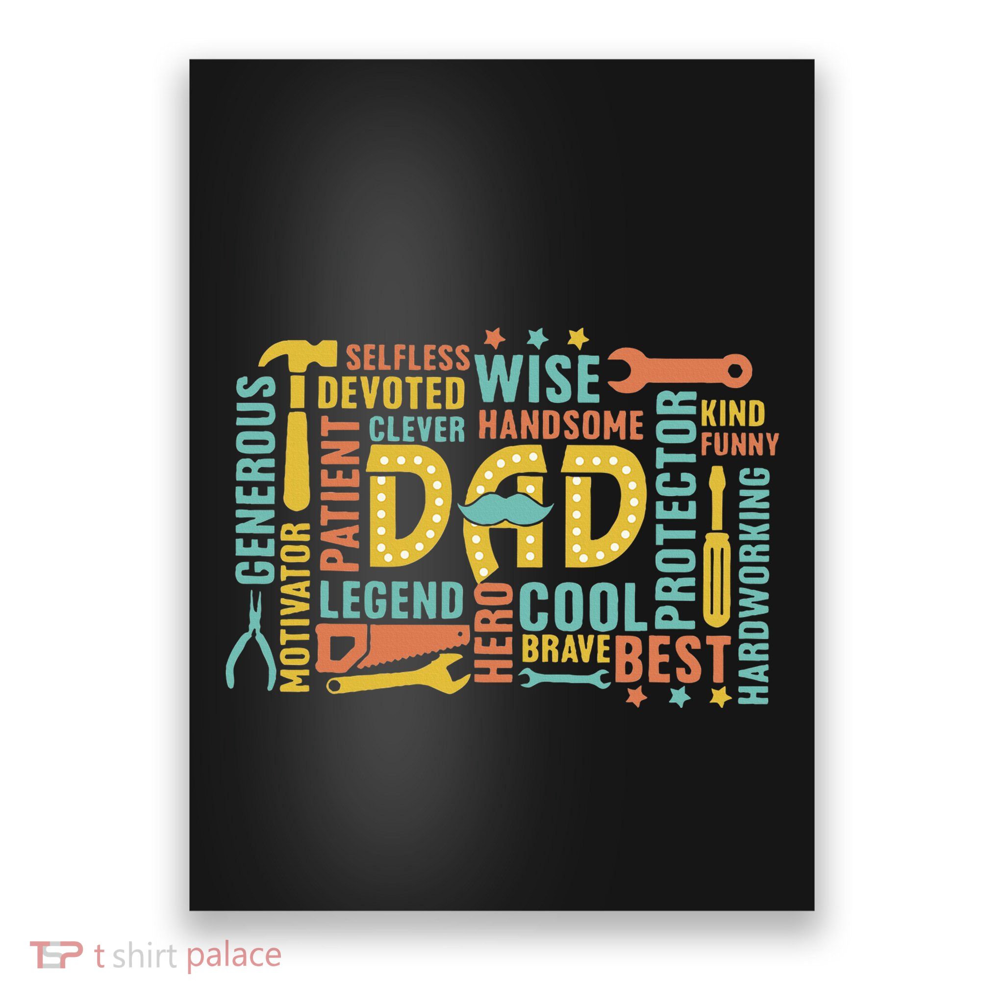Retro Happy FatherS Day Dad Tools Best Dad Ever Poster