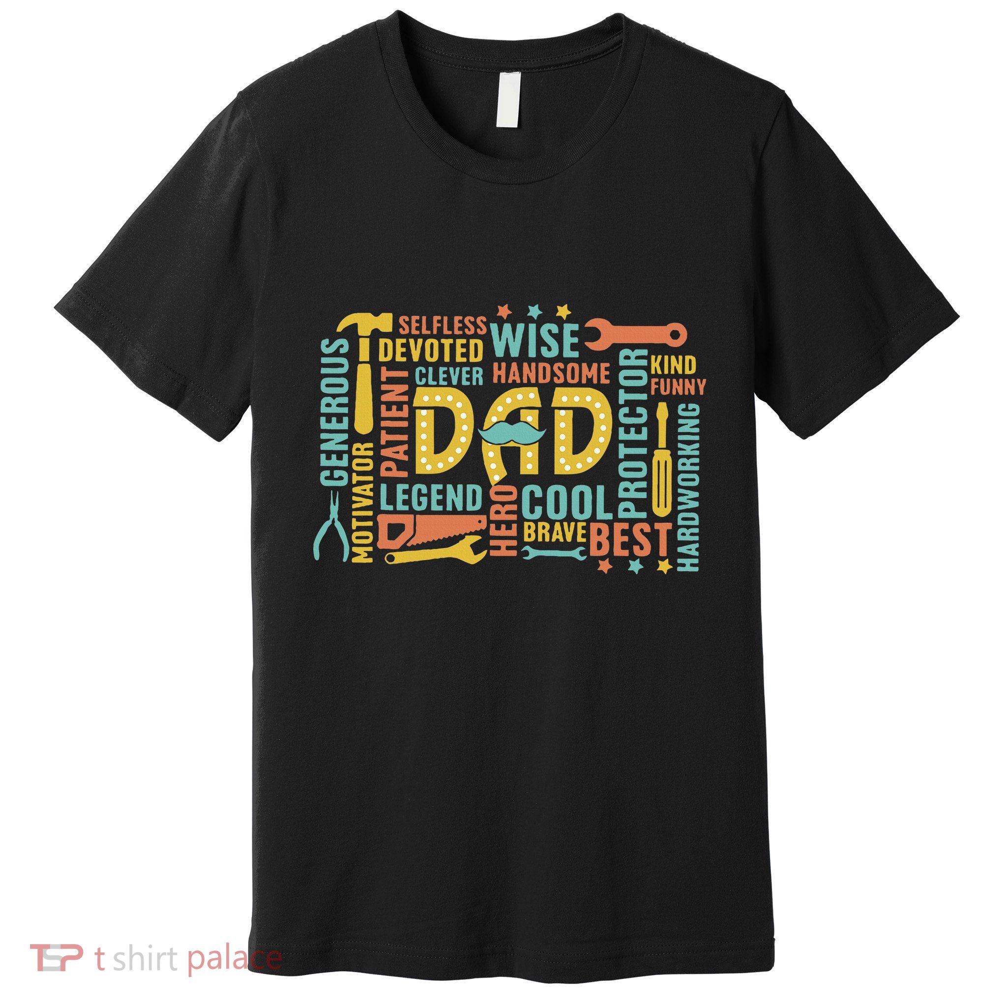 Retro Happy FatherS Day Dad Tools Best Dad Ever Premium T-Shirt