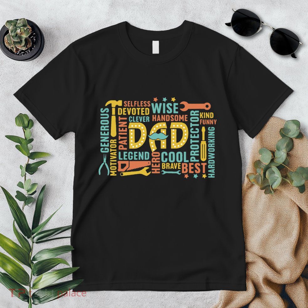 Retro Happy FatherS Day Dad Tools Best Dad Ever Premium T-Shirt